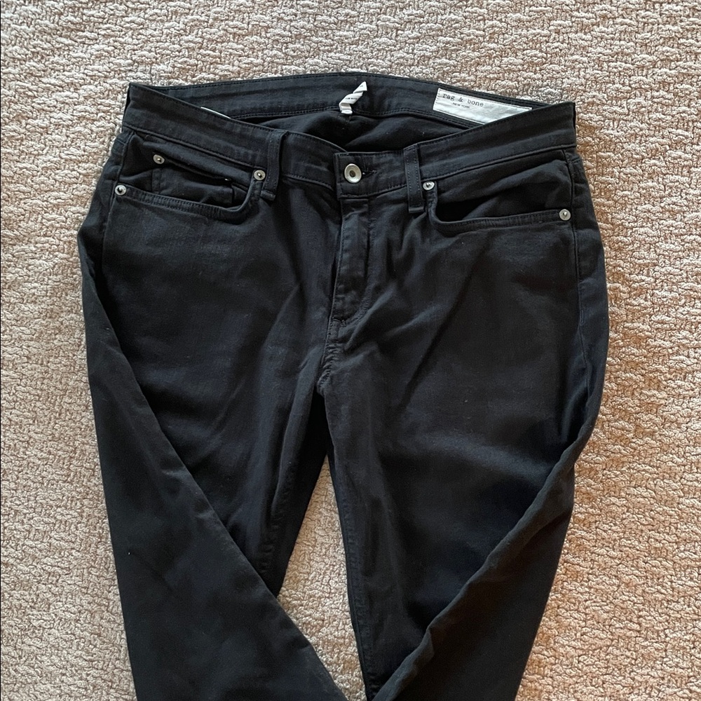 Rag & Bone black Dre boyfriend jeans.